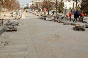Фото||Владимир ГРИШИН Улицу Московскую в Пензе частично вымостят бутовым камнем