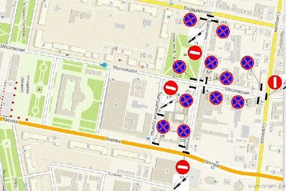 Фото||penza-gorod.ru В центре Пензы на 20 часов изменяется схема движение авто