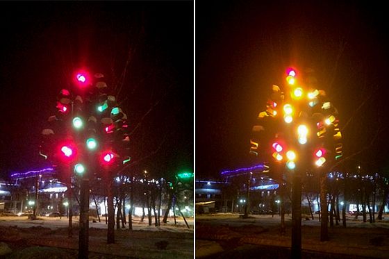 В Пензе вновь засветилось «Светофорное дерево»