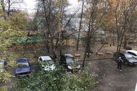Фото||автора В Пензе 22 октября выпал первый снег