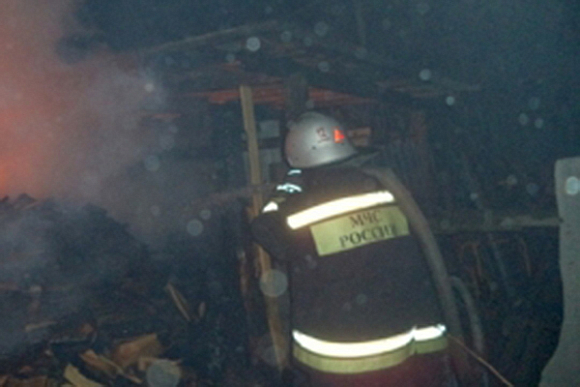 В Камешкирском районе 10 спасателей тушили надворные постройки