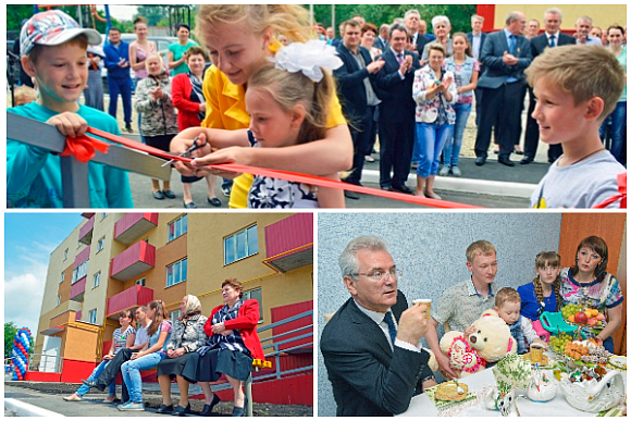 Фото||Владимир ГРИШИН Семья Танцыревых из Каменки пригласила губернатора на новоселье